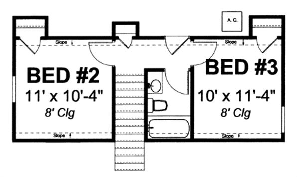 Country Floor Plan - Upper Floor Plan #513-2058