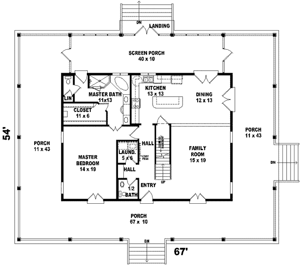 Southern Floor Plan - Main Floor Plan #81-734