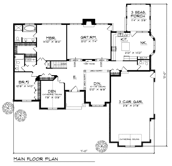 Home Plan - Traditional Floor Plan - Main Floor Plan #70-375
