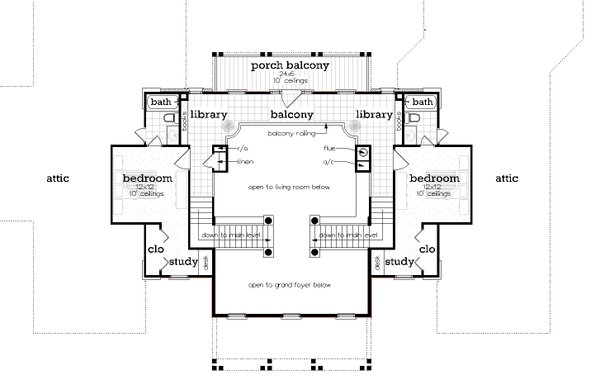 Farmhouse Floor Plan - Upper Floor Plan #45-629