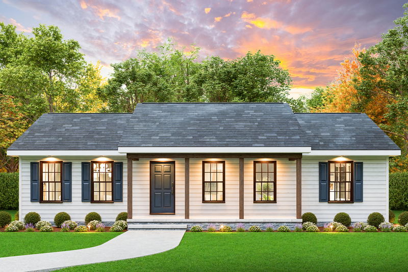 House Blueprint - Traditional Exterior - Front Elevation Plan #54-639