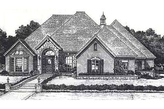Exterior - Front Elevation for European House Plan #310-875 - 4 bed, 3.5 bath