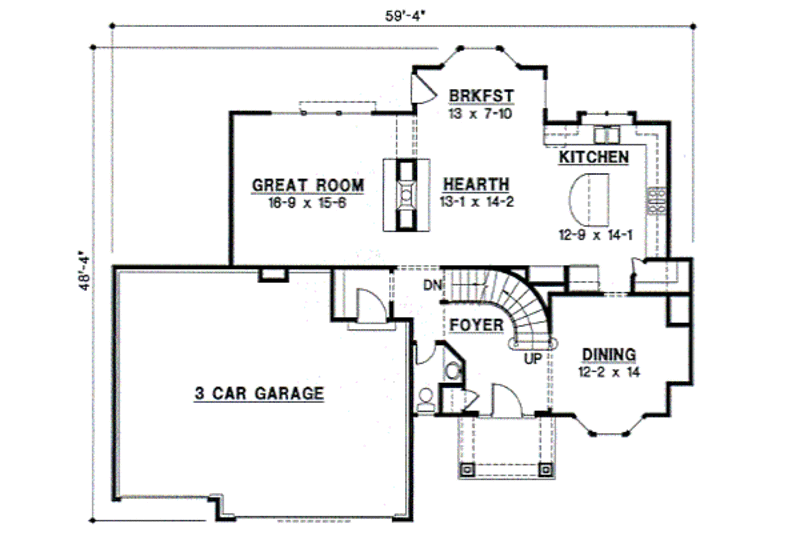 Traditional Style House Plan - 4 Beds 3 Baths 2583 Sq/Ft Plan #67-730 ...