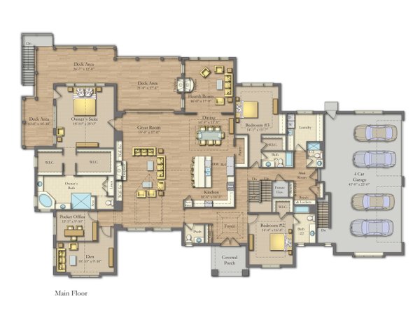 Craftsman Floor Plan - Main Floor Plan #1057-42