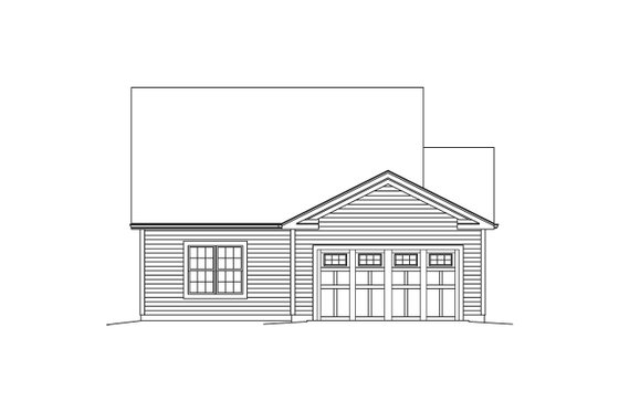 Exterior - Rear Elevation for Ranch House Plan #57-659 - 3 bed, 2.5 bath