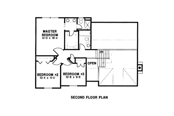 Floor Plan - Upper Floor for Traditional House Plan #67-113 - 3 bed, 2 bath