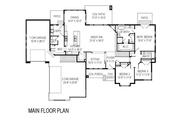 Architectural House Design - Contemporary Floor Plan - Main Floor Plan #920-15