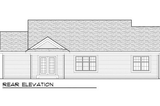 Exterior - Rear Elevation for Craftsman House Plan #70-1013 - 3 bed, 2 bath