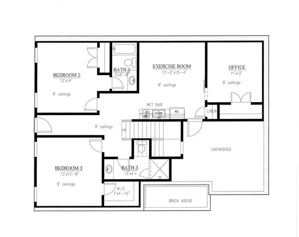 Architectural House Design - Farmhouse Floor Plan - Lower Floor Plan #437-97