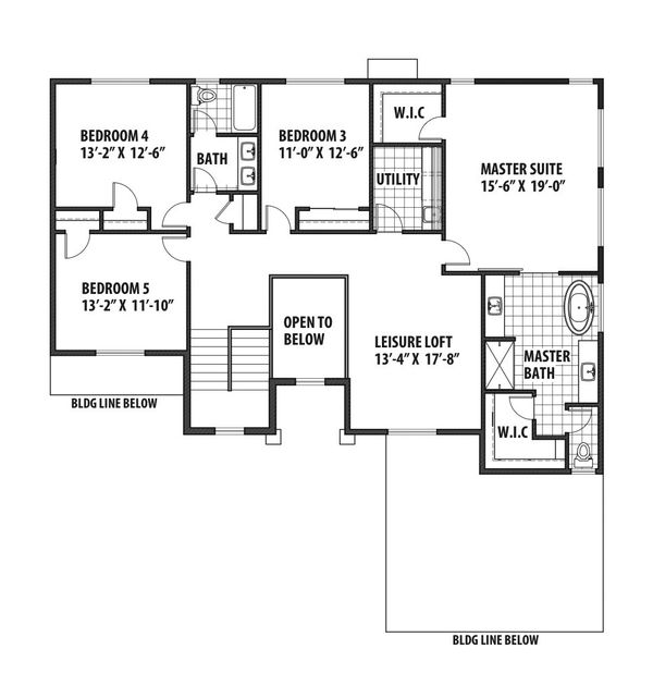 Contemporary Floor Plan - Upper Floor Plan #569-38