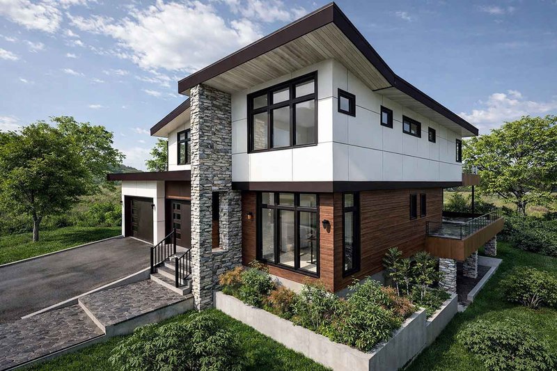 House Blueprint - Exterior - Other Elevation for Contemporary House Plan #1101-63 - 3 bed, 3.5 bath