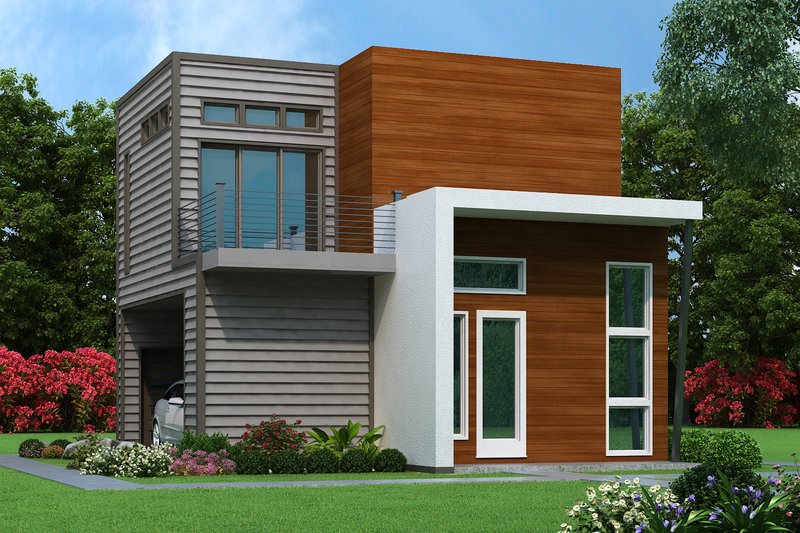 House Blueprint - Contemporary Exterior - Front Elevation Plan #472-451