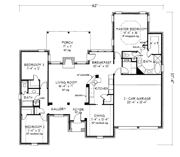 House Design - European Floor Plan - Main Floor Plan #410-138