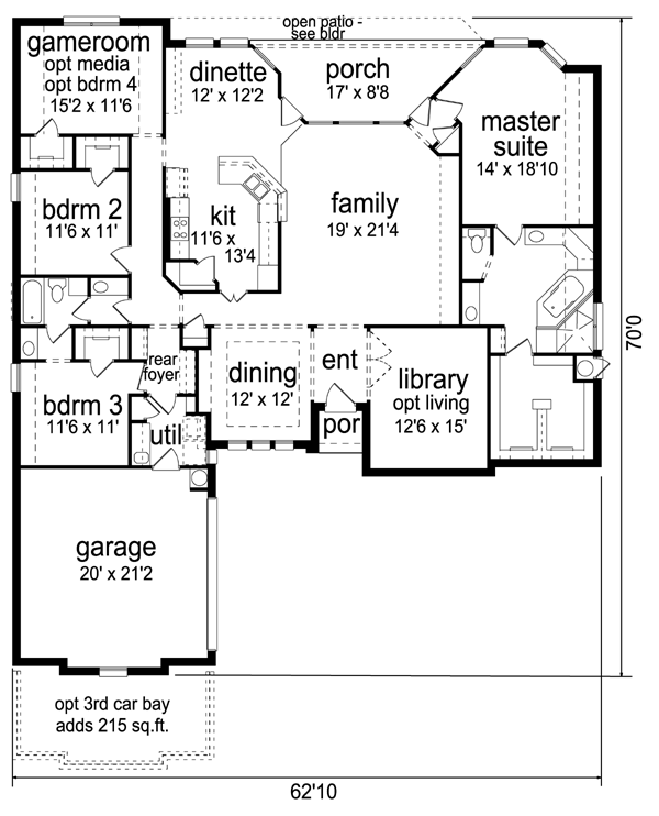 Dream House Plan - European Floor Plan - Main Floor Plan #84-572