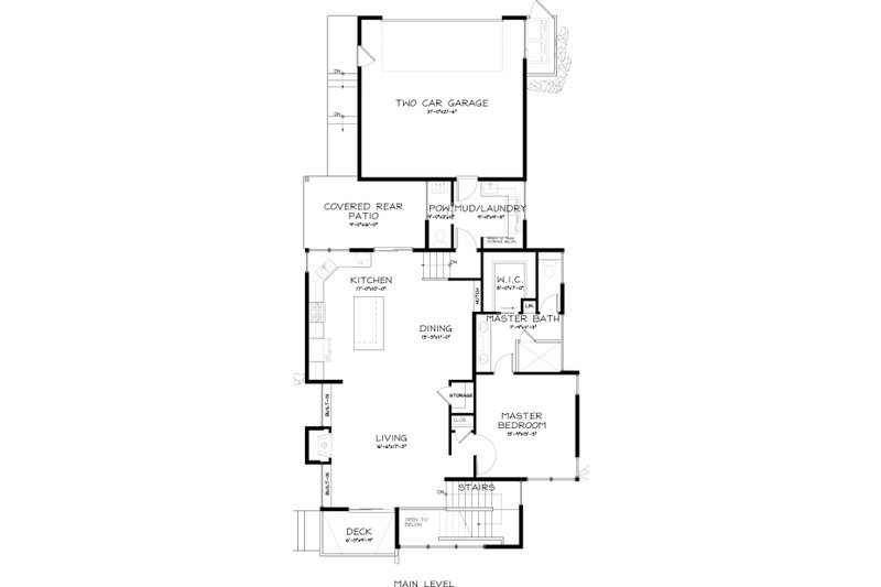 House Blueprint - Floor Plan - Main Floor for Modern House Plan #895-18 - 3 bed, 2.5 bath