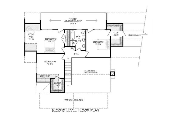 Floor Plan - Upper Floor for Country House Plan #932-146 - 4 bed, 2.5 bath