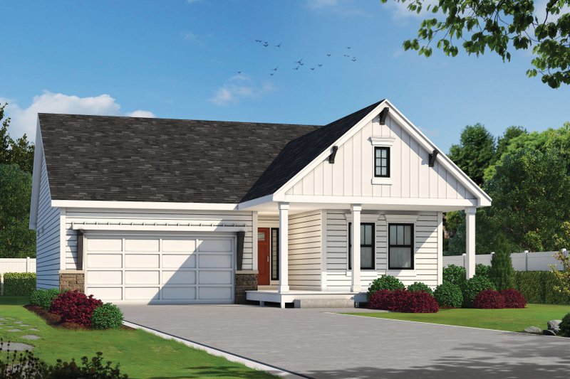 Craftsman Style House Plan - 2 Beds 2 Baths 1511 Sq/Ft Plan #20-2603 Exterior