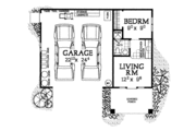 Adobe / Southwestern Style House Plan - 1 Beds 1 Baths 321 Sq/Ft Plan #72-282 
