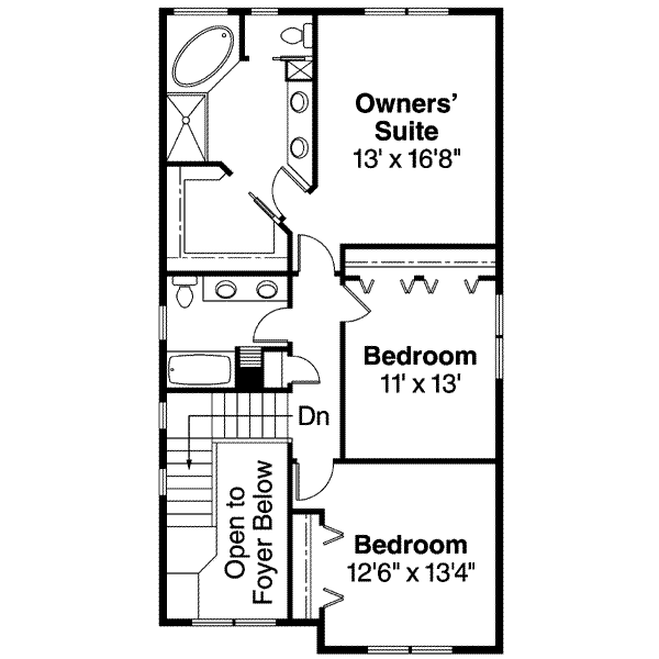 House Plan Design - Craftsman Floor Plan - Upper Floor Plan #124-610