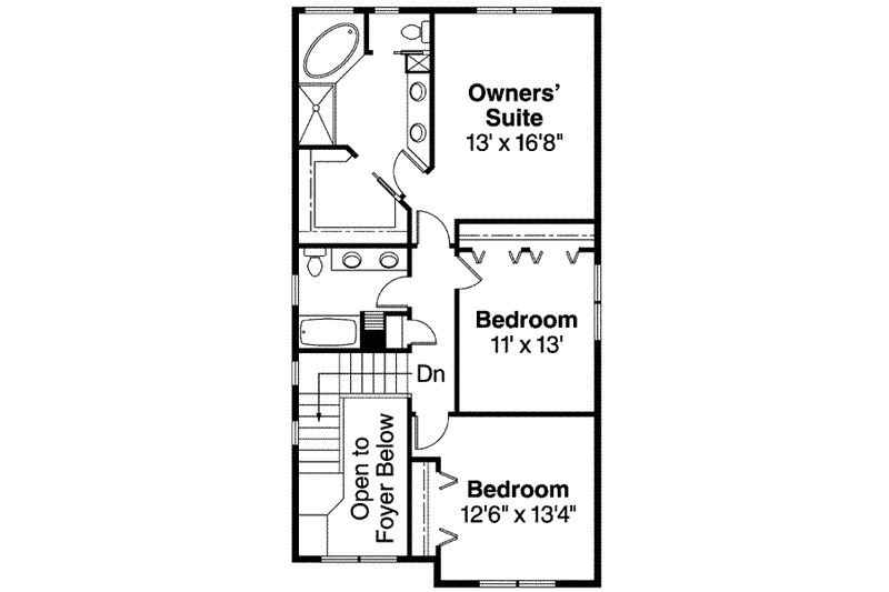 Home Plan - Floor Plan - Upper Floor for Craftsman House Plan #124-610 - 3 bed, 2.5 bath