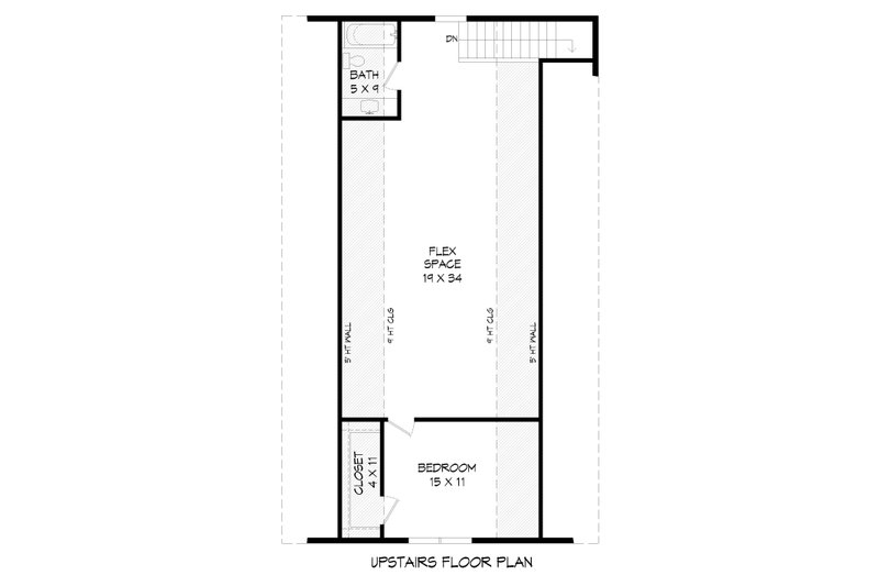 House Blueprint - Floor Plan - Upper Floor for Craftsman House Plan #932-1356 - 1 bed, 1.5 bath