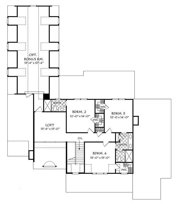 Traditional Floor Plan - Upper Floor Plan #927-43