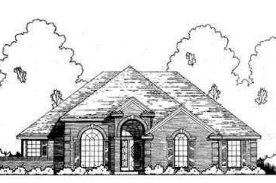 Exterior - Front Elevation for European House Plan #40-305 - 3 bed, 2 bath