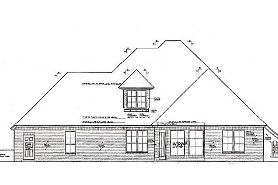 Exterior - Rear Elevation for European House Plan #310-972 - 3 bed, 3 bath