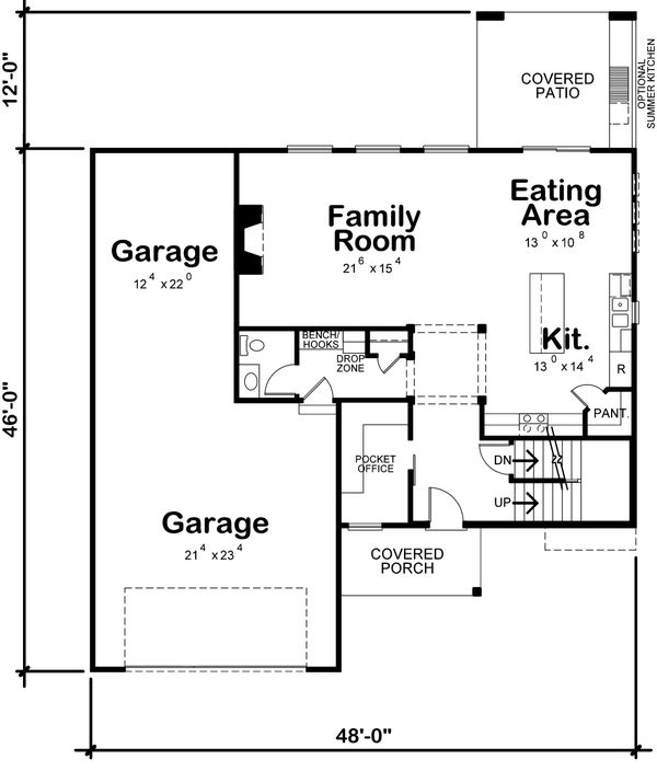 Home Plan - Traditional Floor Plan - Main Floor Plan #20-2403