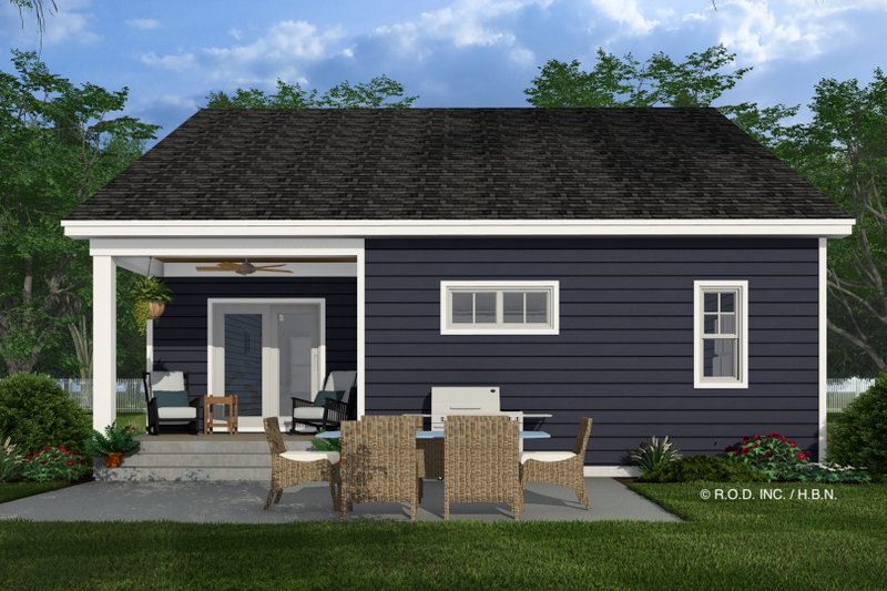 Architectural House Design - Exterior - Rear Elevation for Craftsman House Plan #51-1334 - 3 bed, 2 bath