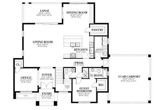 Floor Plan - Main Floor for Traditional House Plan #1058-236 - 4 bed, 4.5 bath