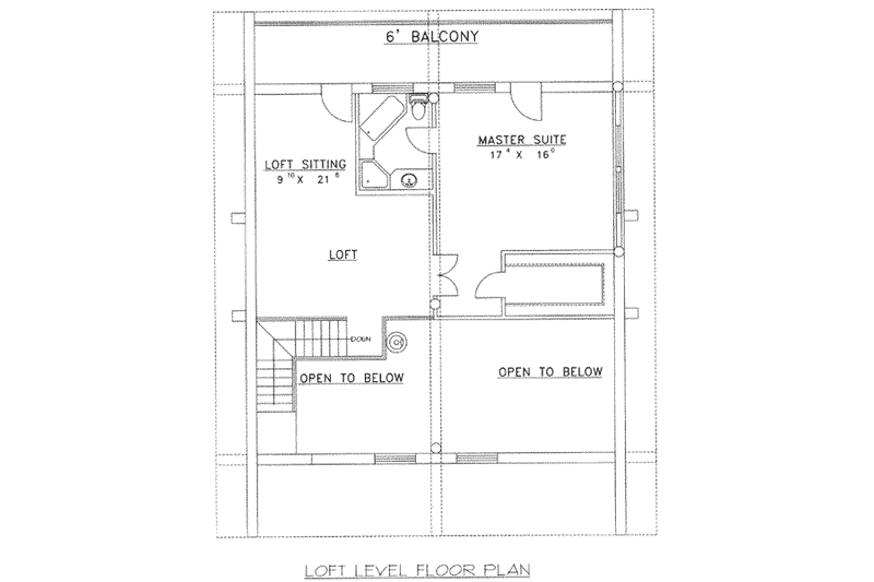 Architectural House Design - Floor Plan - Upper Floor for Log House Plan #117-496 - 2 bed, 3 bath