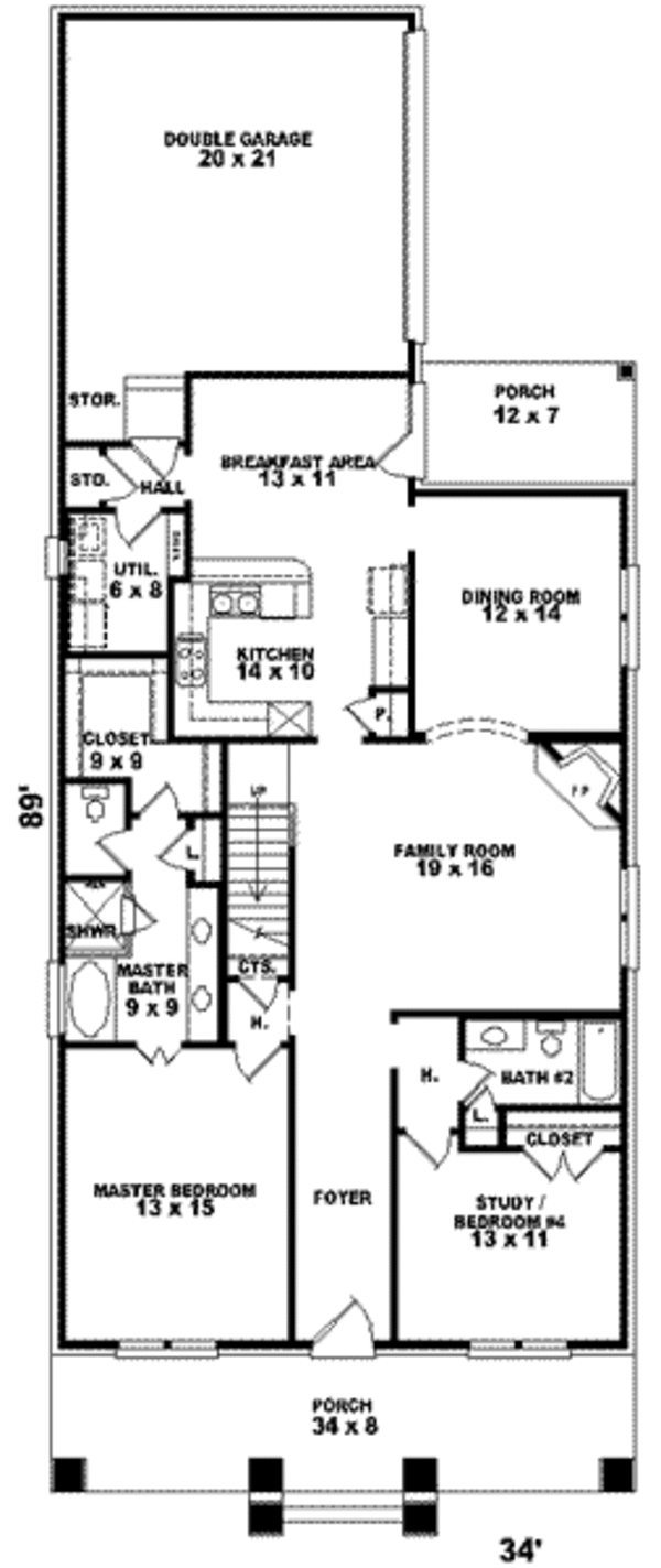 Bungalow Floor Plan - Main Floor Plan #81-954