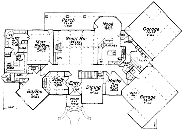 Architectural House Design - European Floor Plan - Main Floor Plan #52-174
