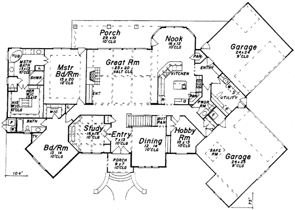 European Floor Plan - Main Floor Plan #52-174