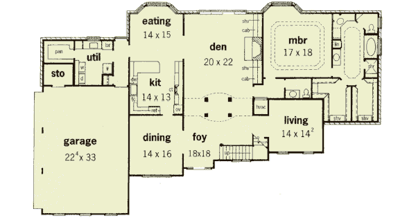 European Floor Plan - Main Floor Plan #16-233