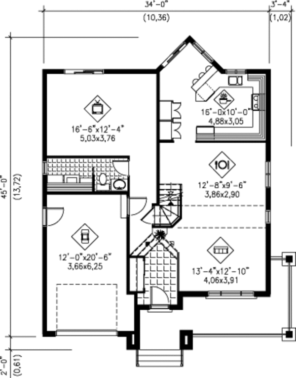 Traditional Floor Plan - Main Floor Plan #25-4246