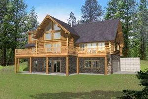 Log Exterior - Front Elevation Plan #117-416