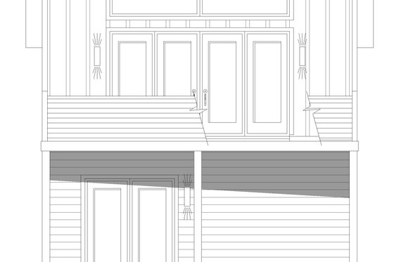 Exterior - Front Elevation 3 for Contemporary House Plan #932-432, 1 bath
