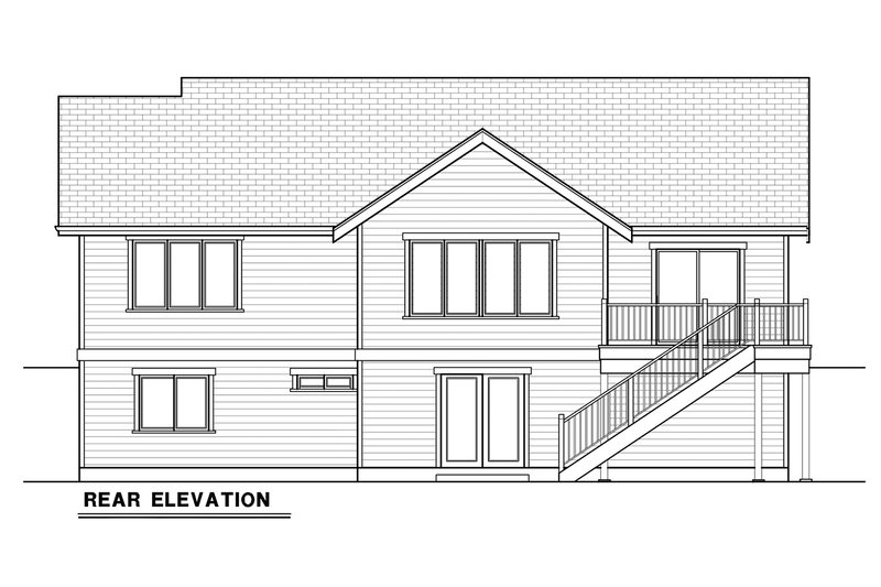 Dream House Plan - Exterior - Rear Elevation 2 for Craftsman House Plan #1070-17 - 3 bed, 2.5 bath