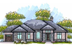 European Exterior - Front Elevation Plan #70-984