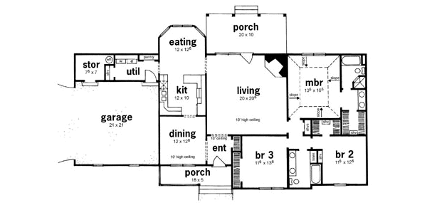 Dream House Plan - Ranch Floor Plan - Main Floor Plan #36-159