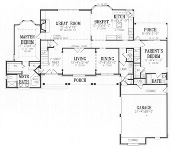 Country Floor Plan - Main Floor Plan #456-20