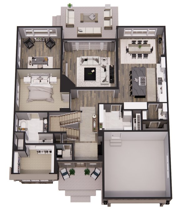 Dream House Plan - Floor Plan - Main Floor 1 for Country House Plan #51-1568 - 4 bed, 3.5 bath