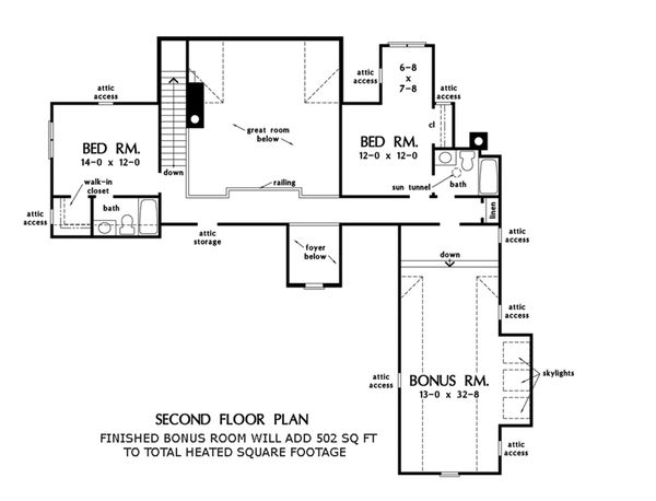 Farmhouse Floor Plan - Upper Floor Plan #929-1063