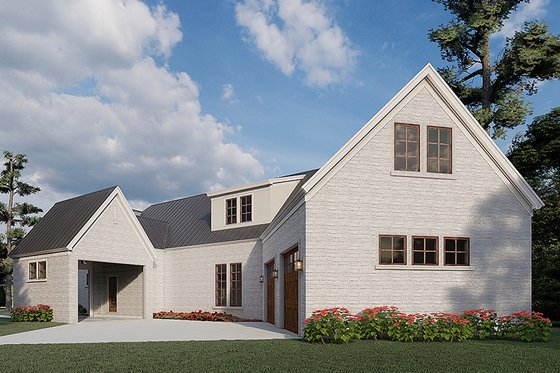 Exterior - Rear Elevation 1 for Modern House Plan #923-198 - 3 bed, 3 bath