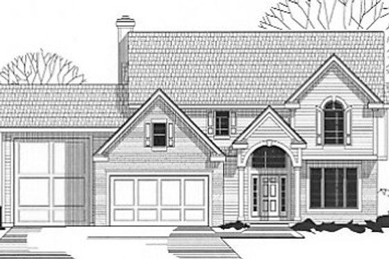 Exterior - Front Elevation for Traditional House Plan #67-257 - 4 bed, 4 bath