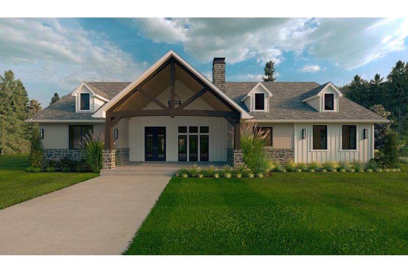 Dream House Plan - Farmhouse Exterior - Front Elevation Plan #1111-34