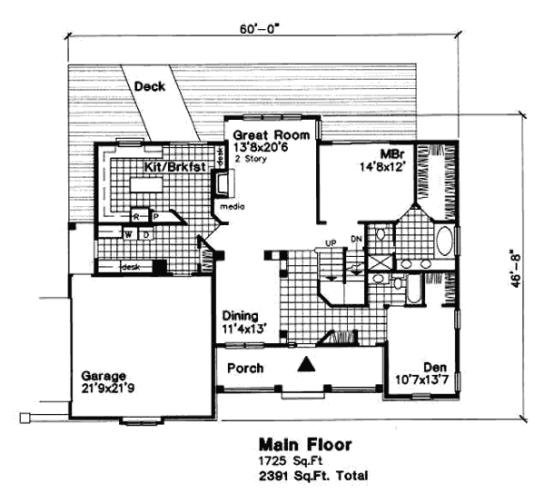 European Floor Plan - Main Floor Plan #50-188