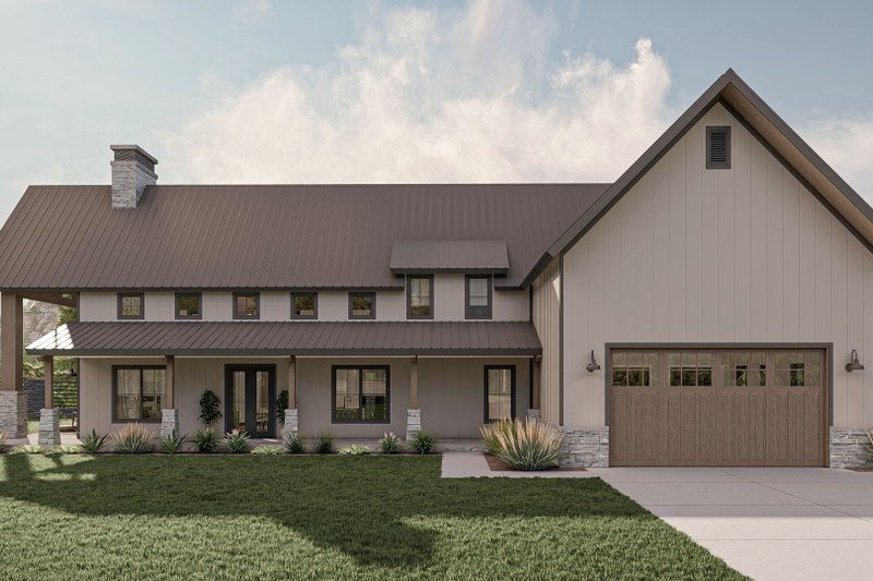 Home Plan - Exterior - Other Elevation 3 for Barndominium House Plan #455-544 - 3 bed, 2.5 bath